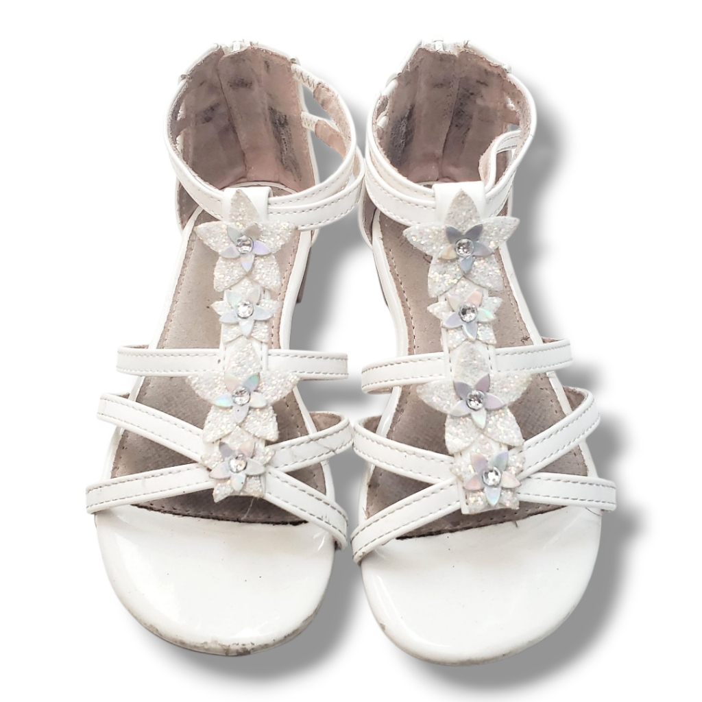Jumping Beans Toddlers Girl's White Gladiator Sandals Size 11 Shoes